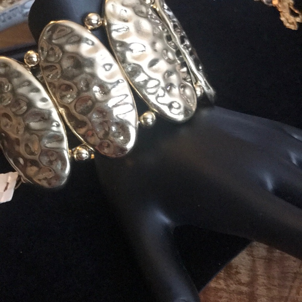 Jessica hammered gold tone bracelet